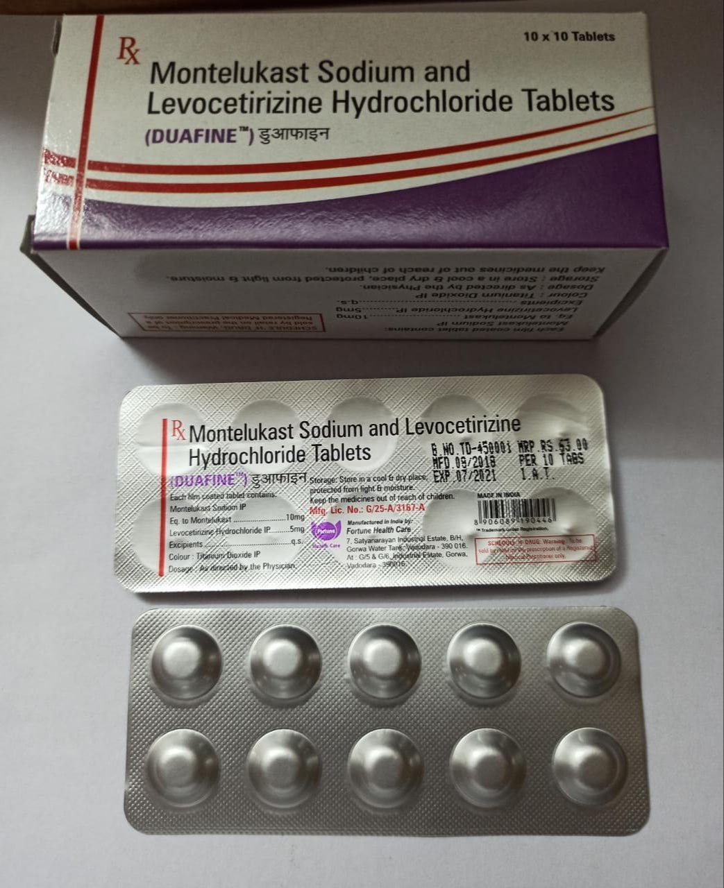 montelukast sodium and levocetirizine hydrochloride tablets price