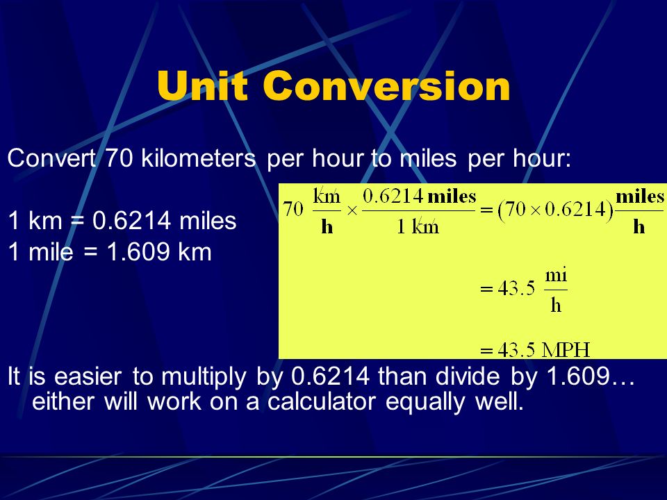 70 kilometers to miles per hour