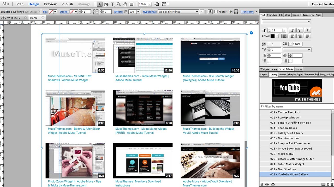 adobe muse widget library