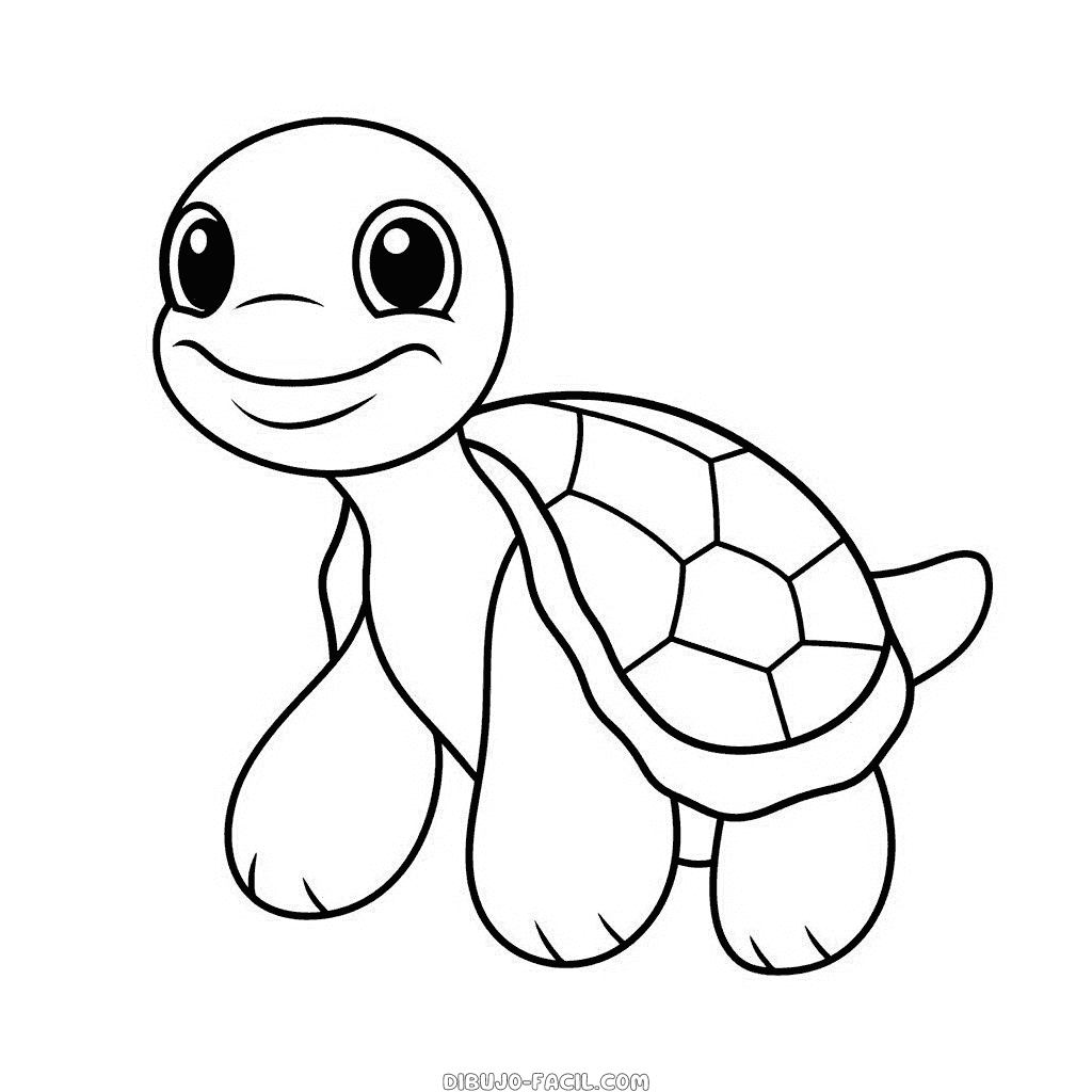 dibujo de tortuga facil para niños