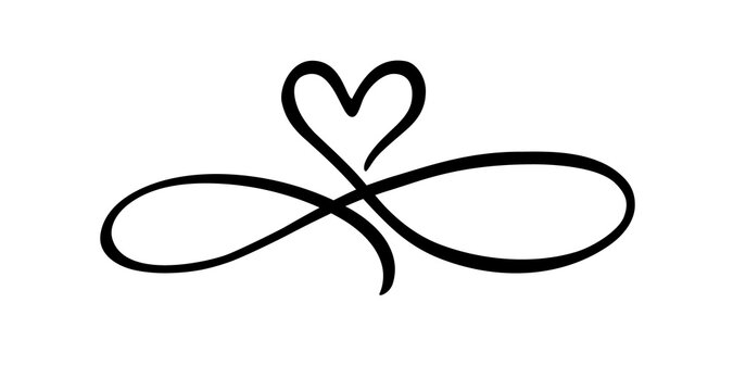 infinity sign with heart