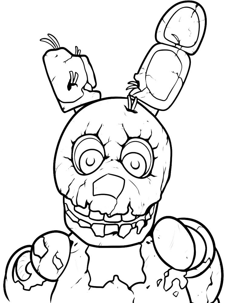 springtrap five nights at freddys coloring pages