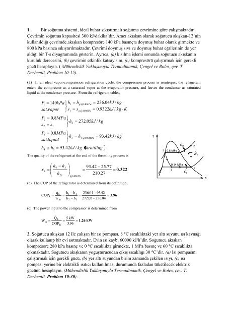 termodinamik 2 soruları ve çözümleri pdf