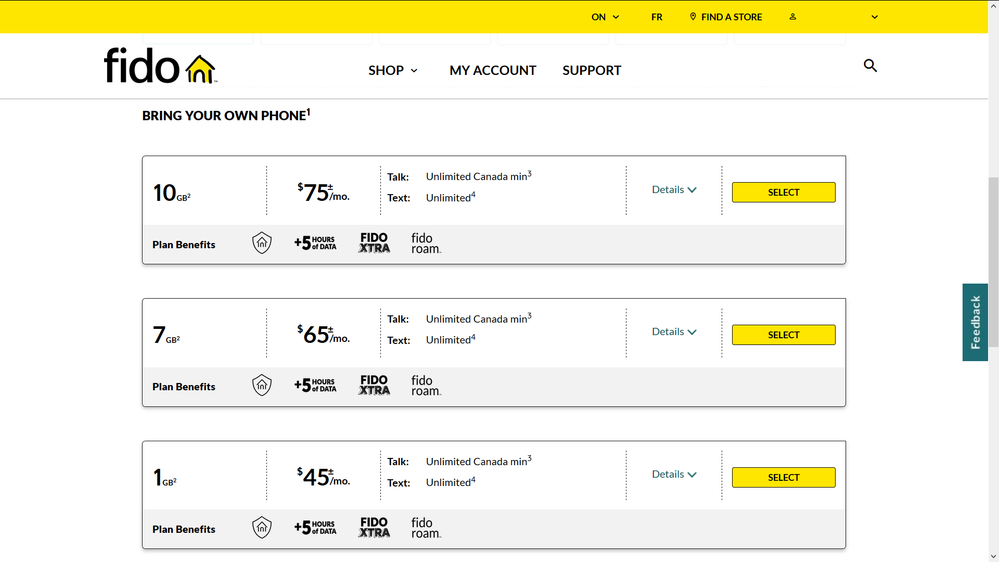 fido phone plans