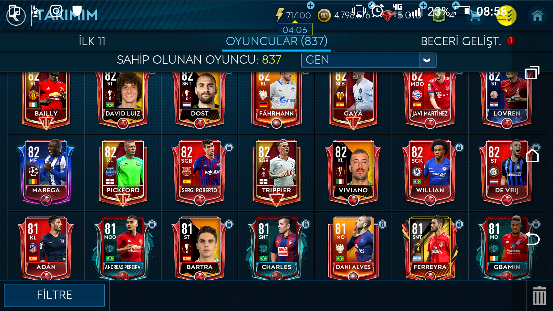 fifa mobile gen hesaplama tablosu