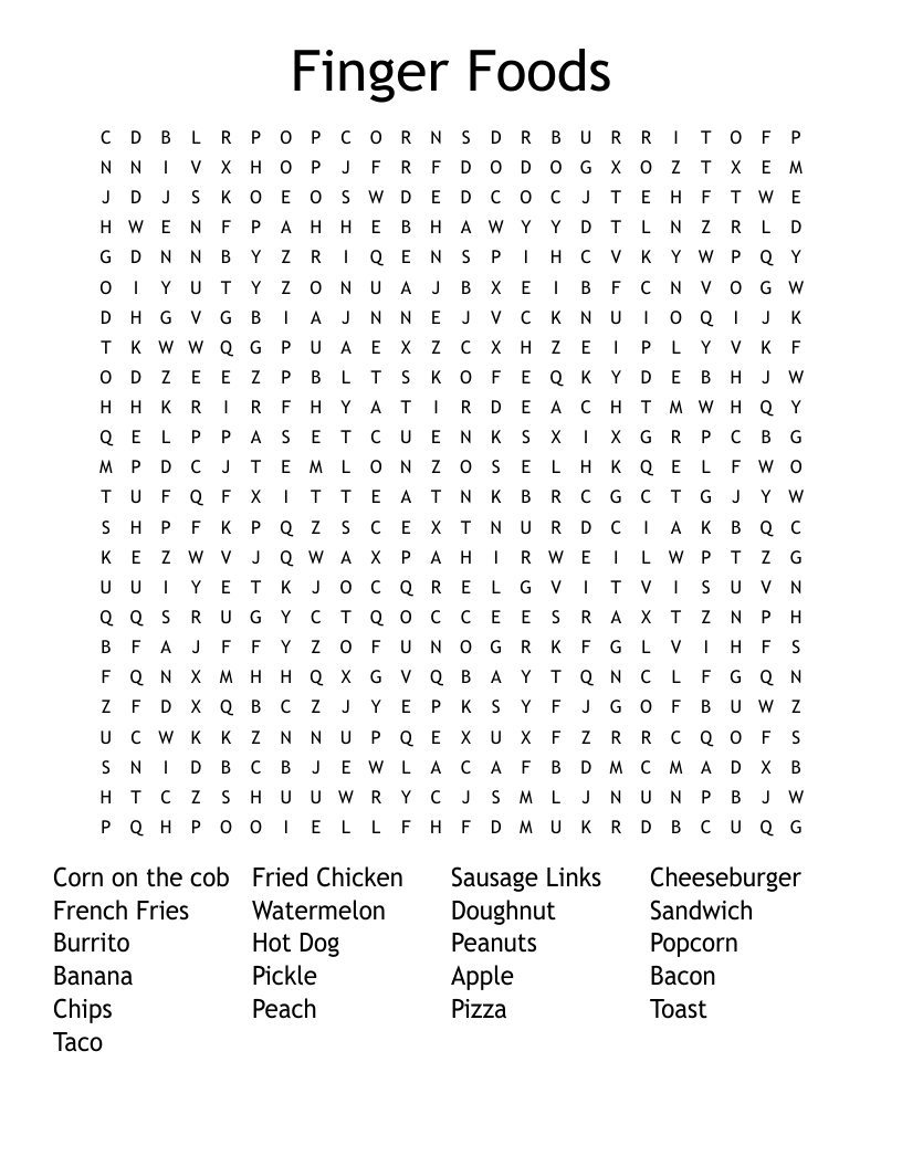 finger food crossword