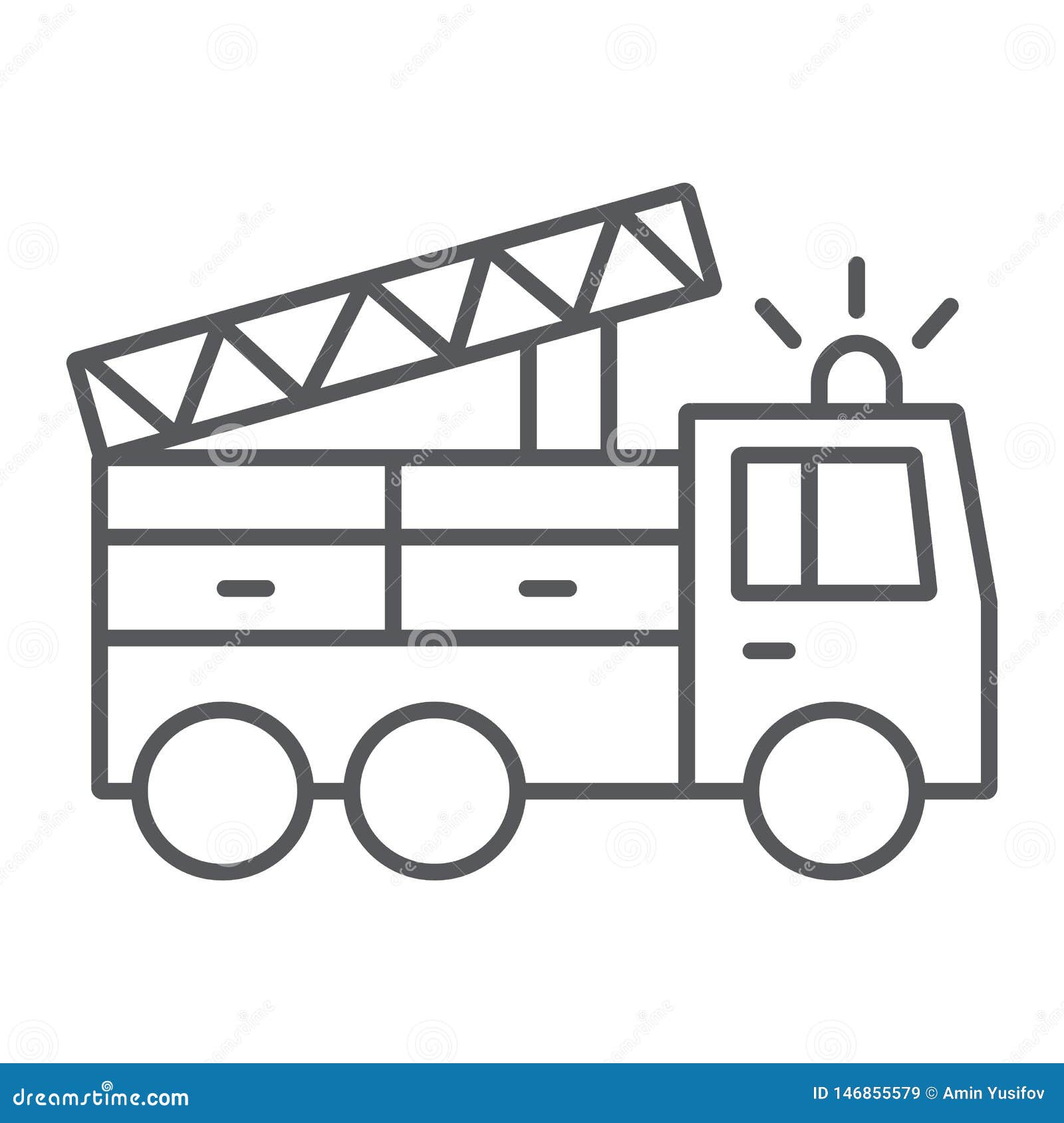 fire truck black and white clipart