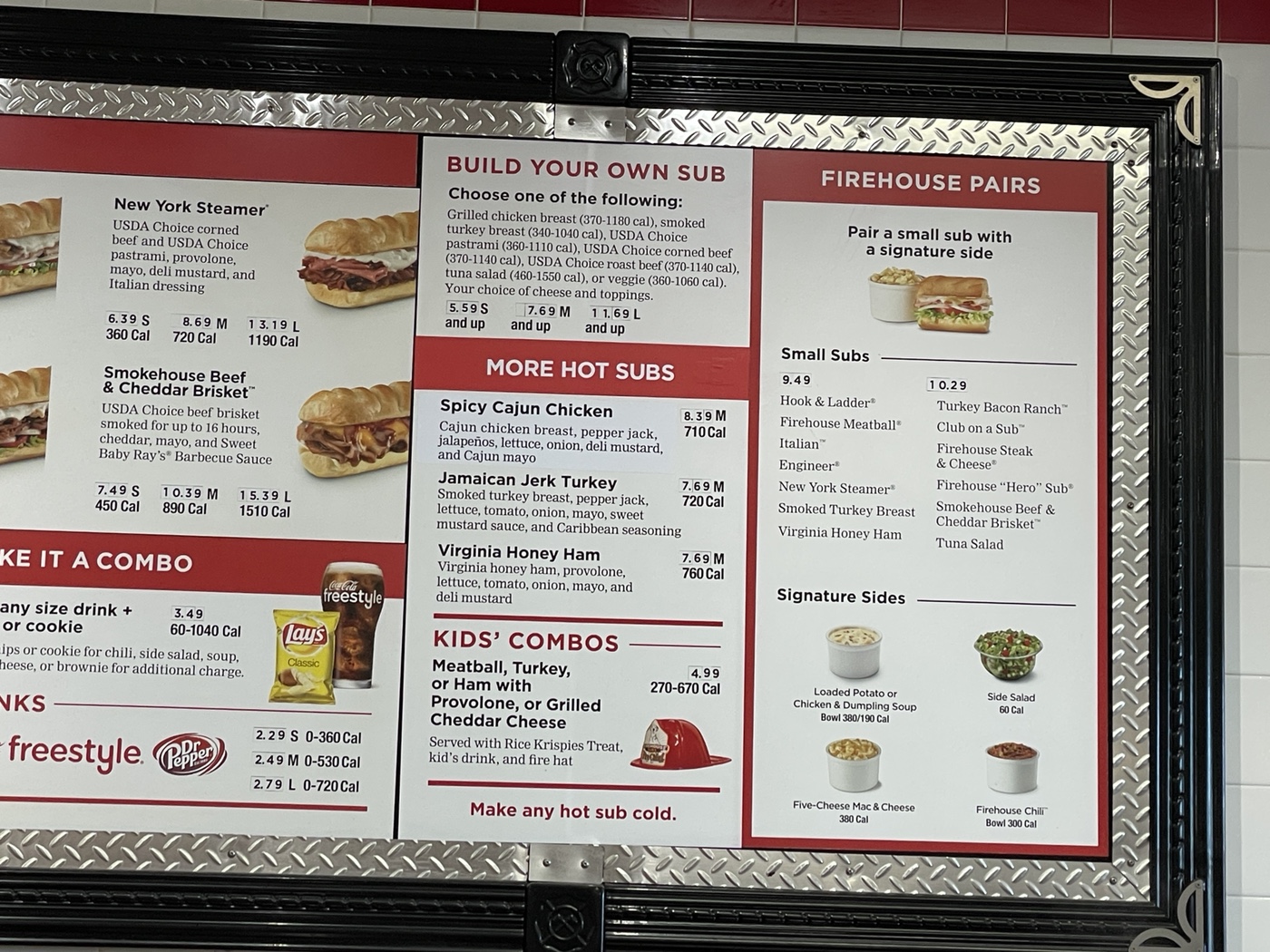 firehouse sub menu