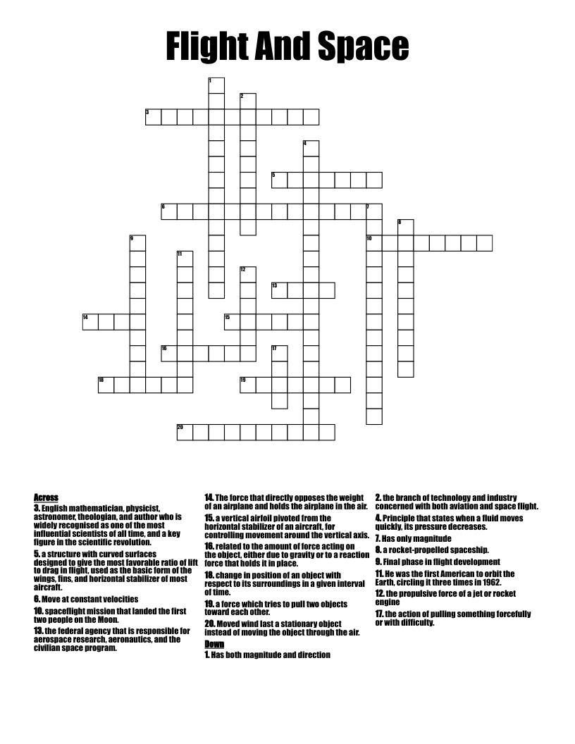 flight structure crossword clue