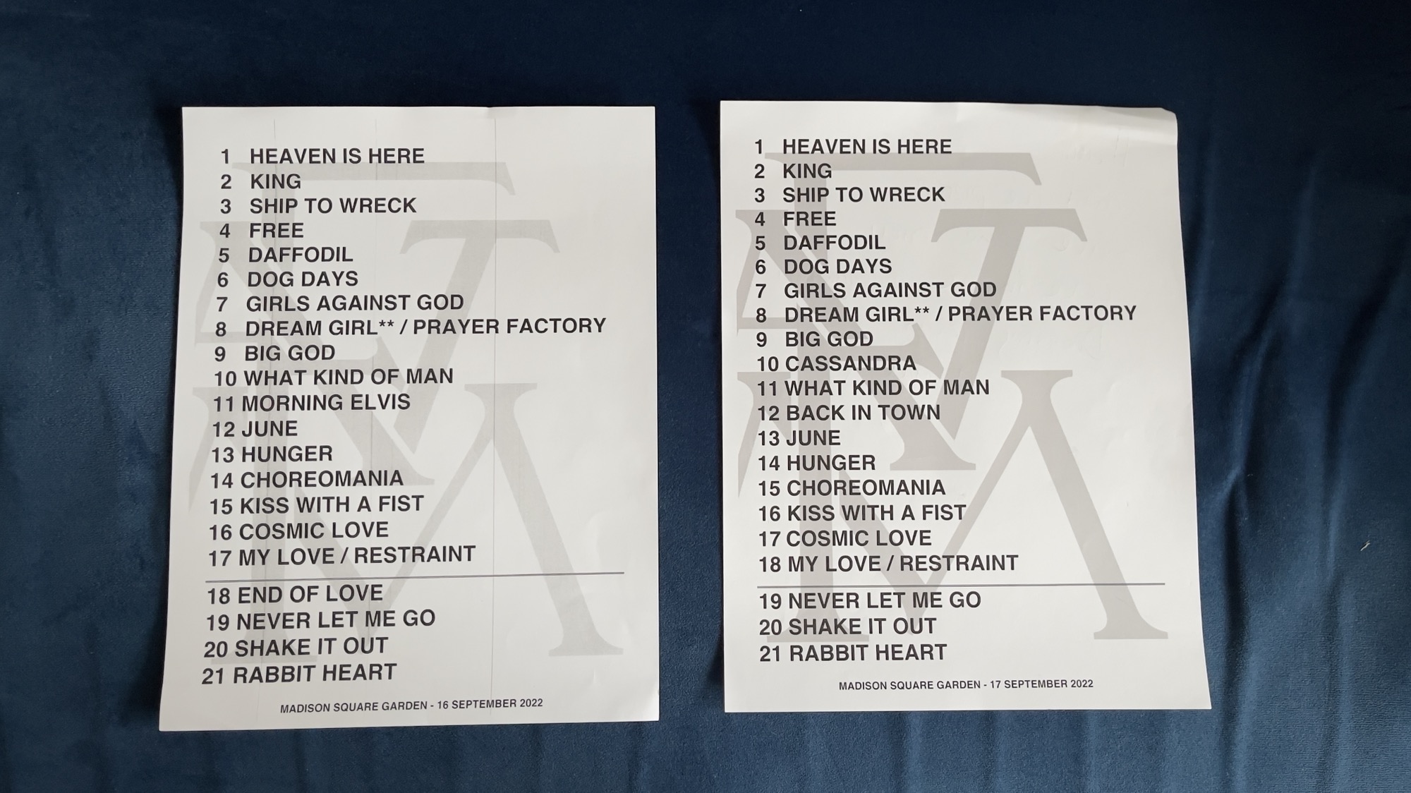 florence and the machine setlists