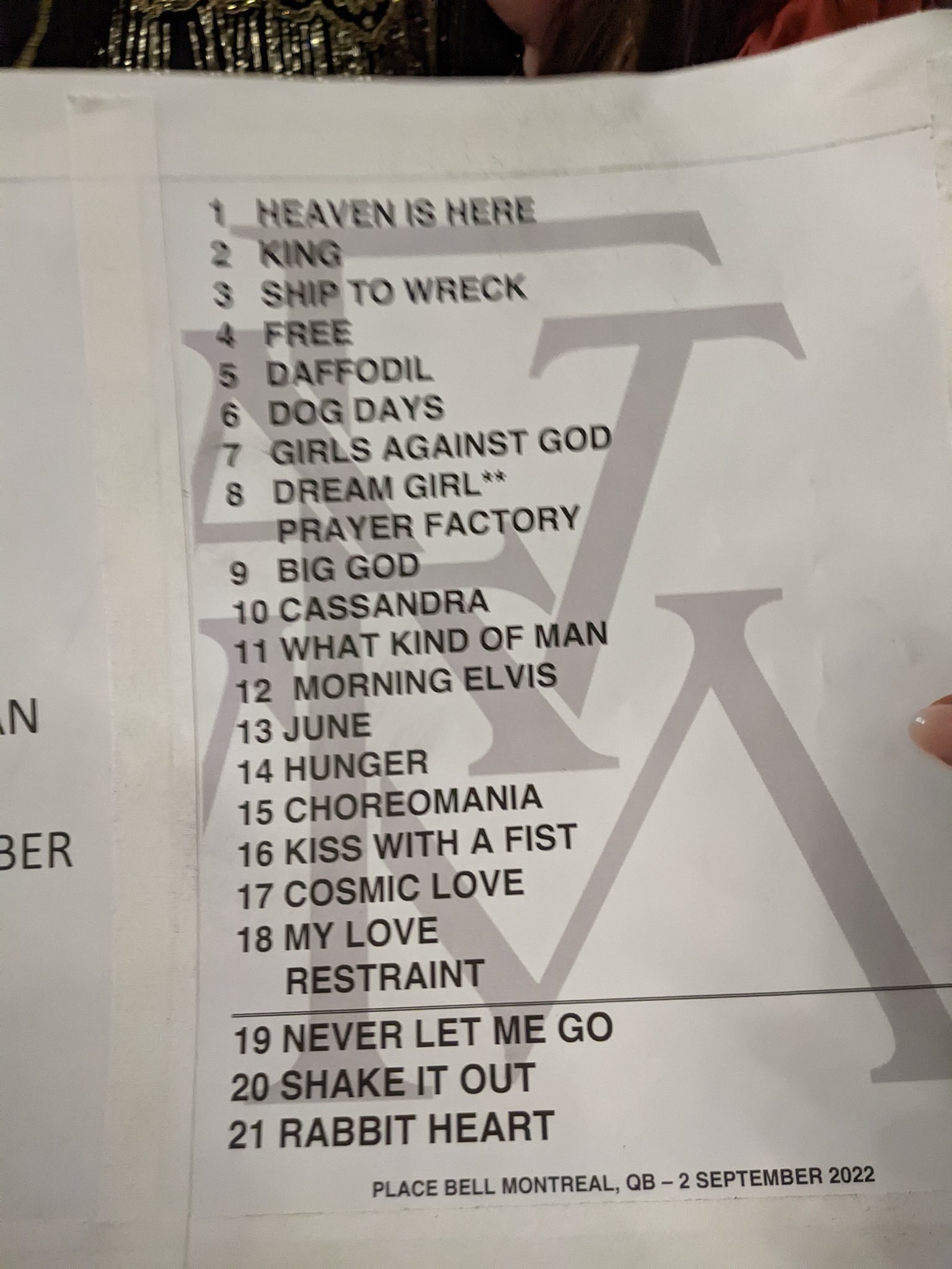 florence setlist