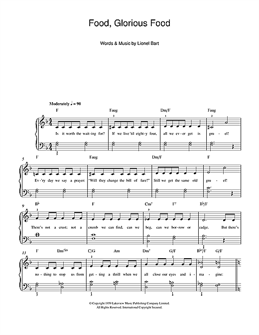 food glorious food chords