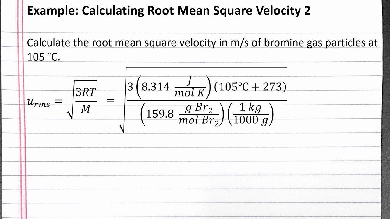 formula for rms speed