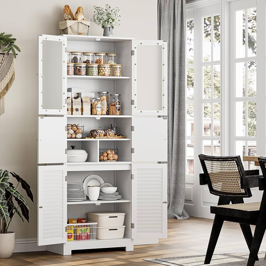 freestanding storage cabinets with doors and shelves