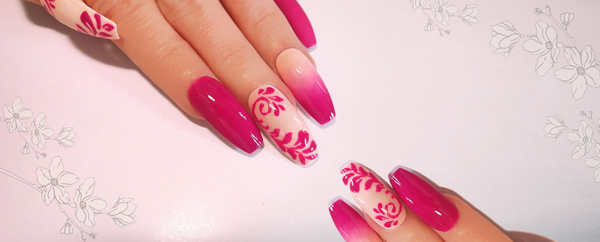 fuchsia nail designs