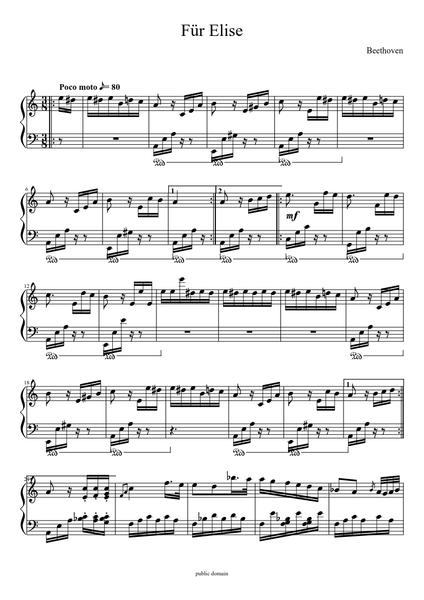 für elise piano notes pdf