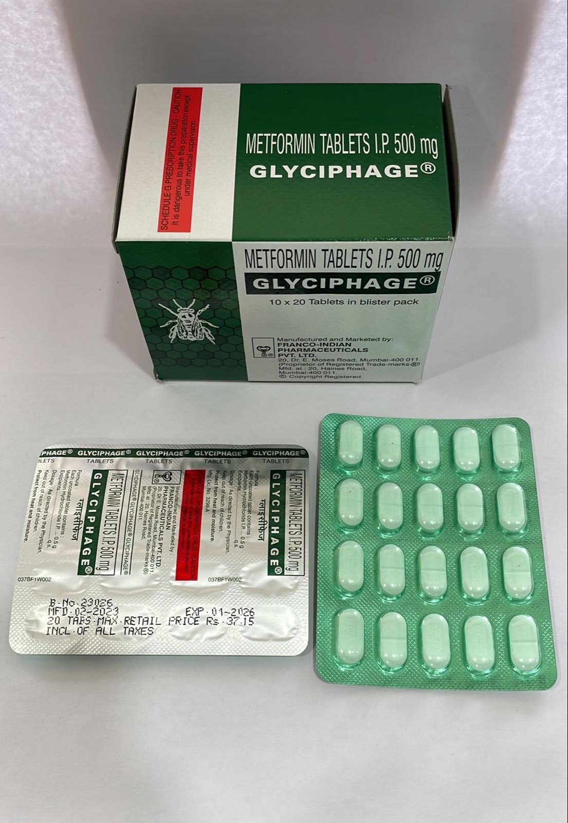 glyciphage 500 mg price