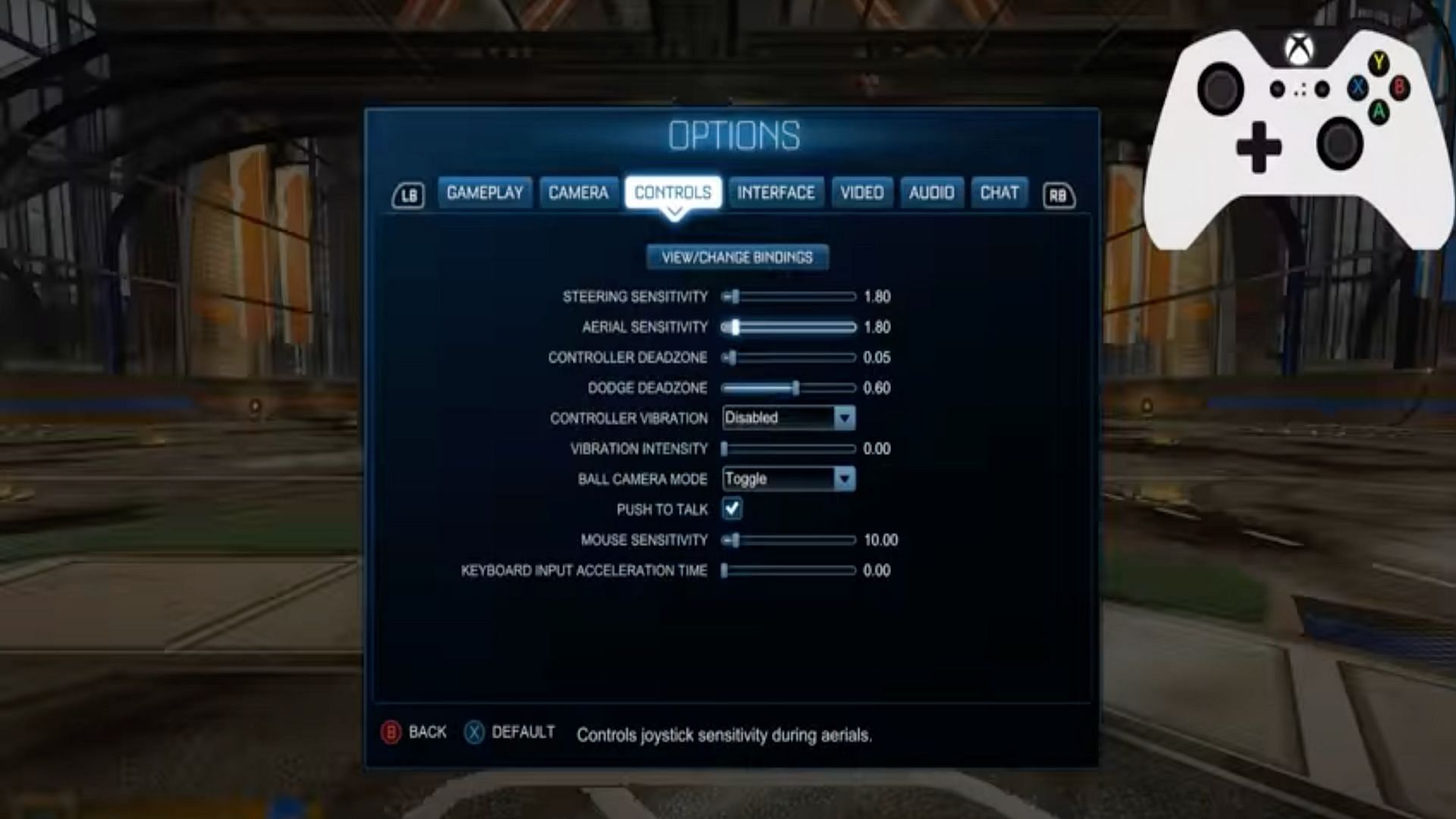 good rocket league settings