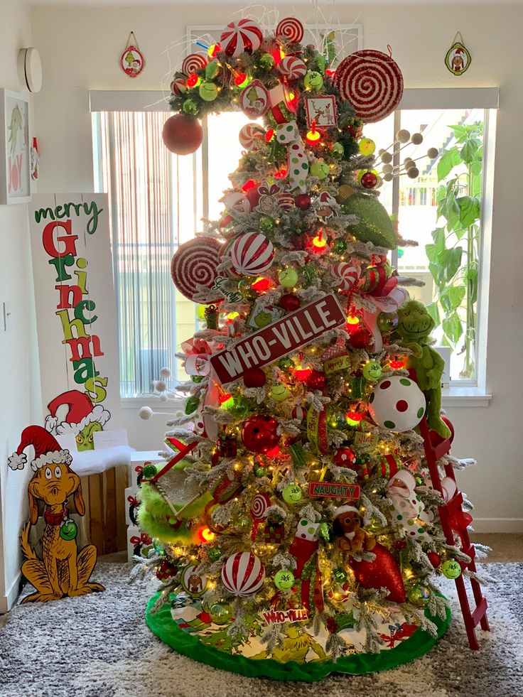 grinch themed christmas tree