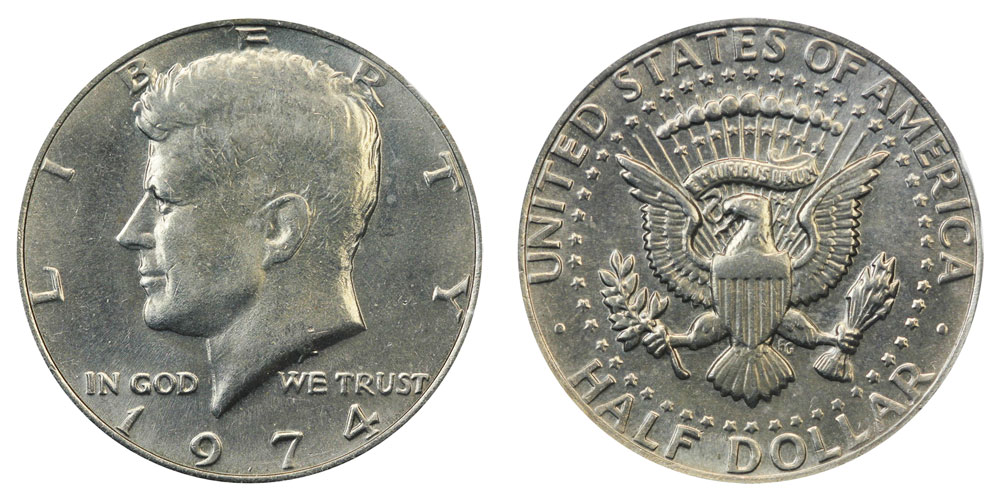 half dollar coin value 1974