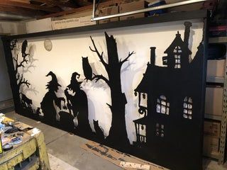 halloween garage door silhouette pattern