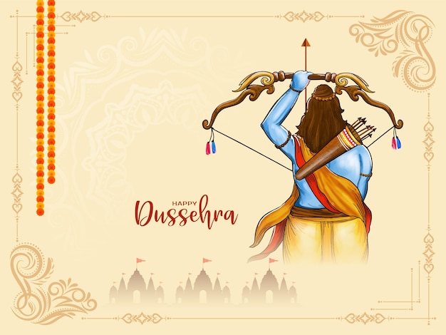 happy dussehra 4k wallpaper