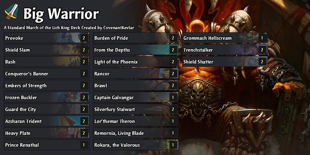 hearthstone lich king warrior deck