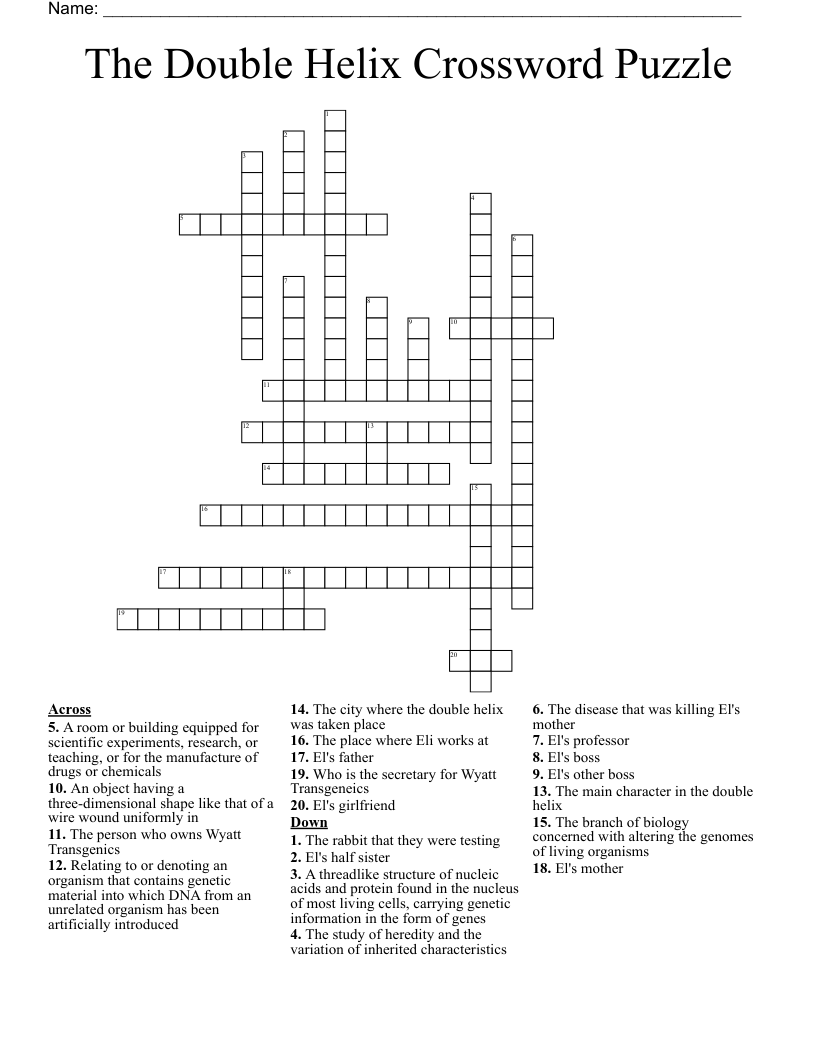 helix crossword clue