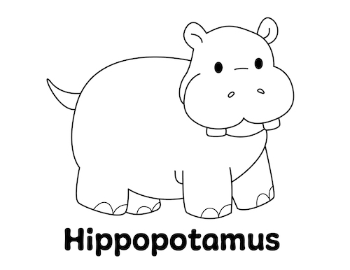 hippo coloring pages