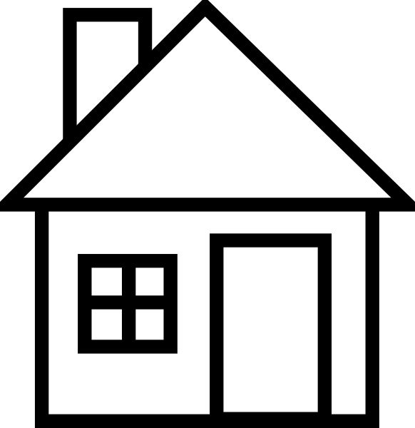 home clipart black and white