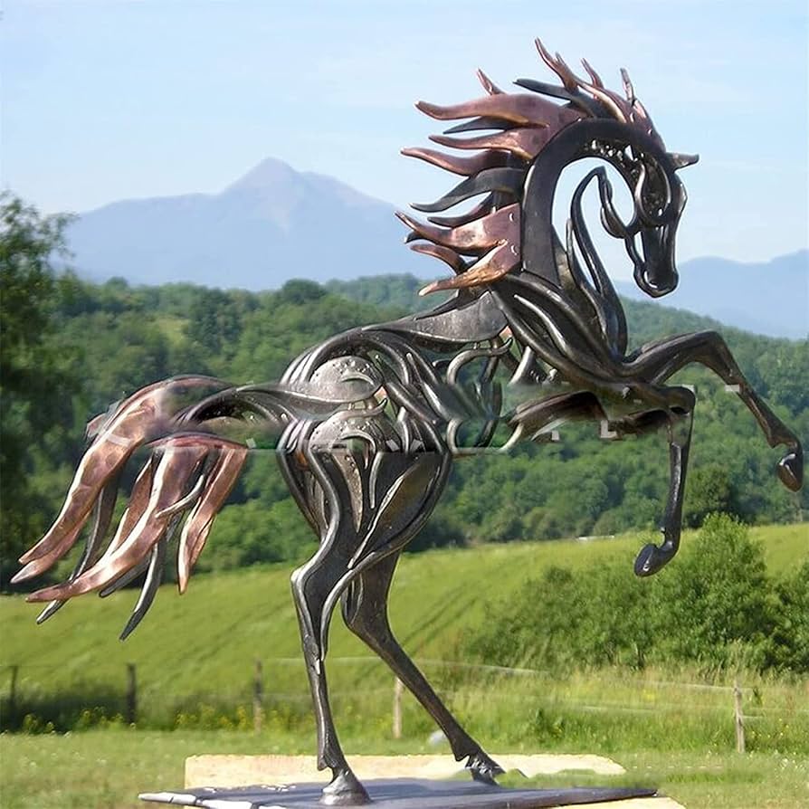 horse metal yard art