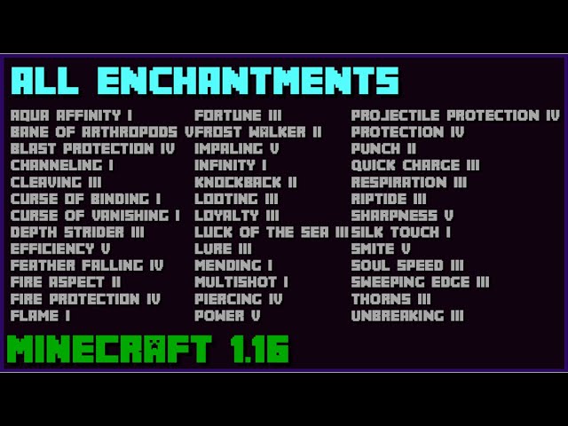 how many enchantments in minecraft