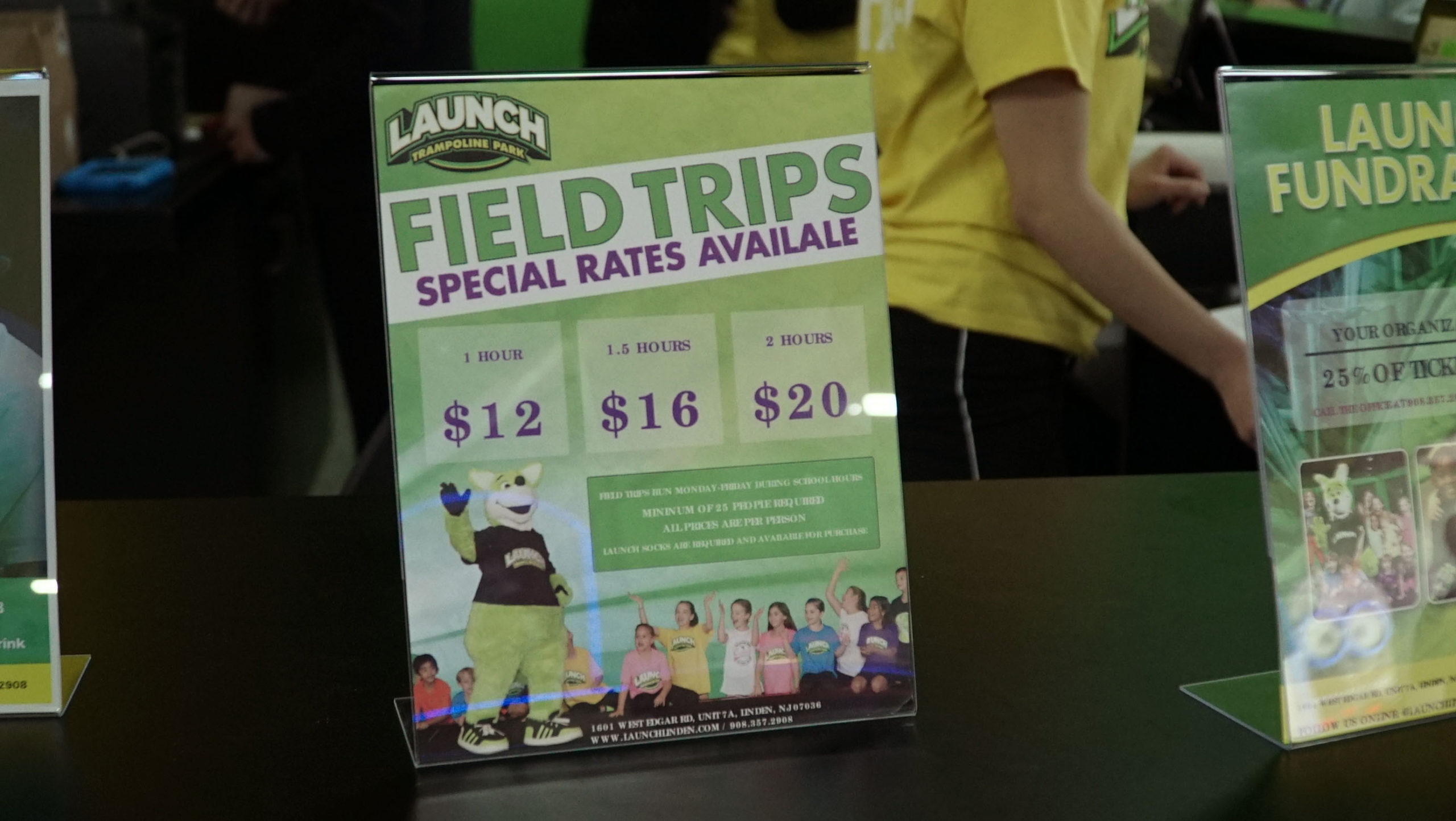 how much is launch trampoline park per person