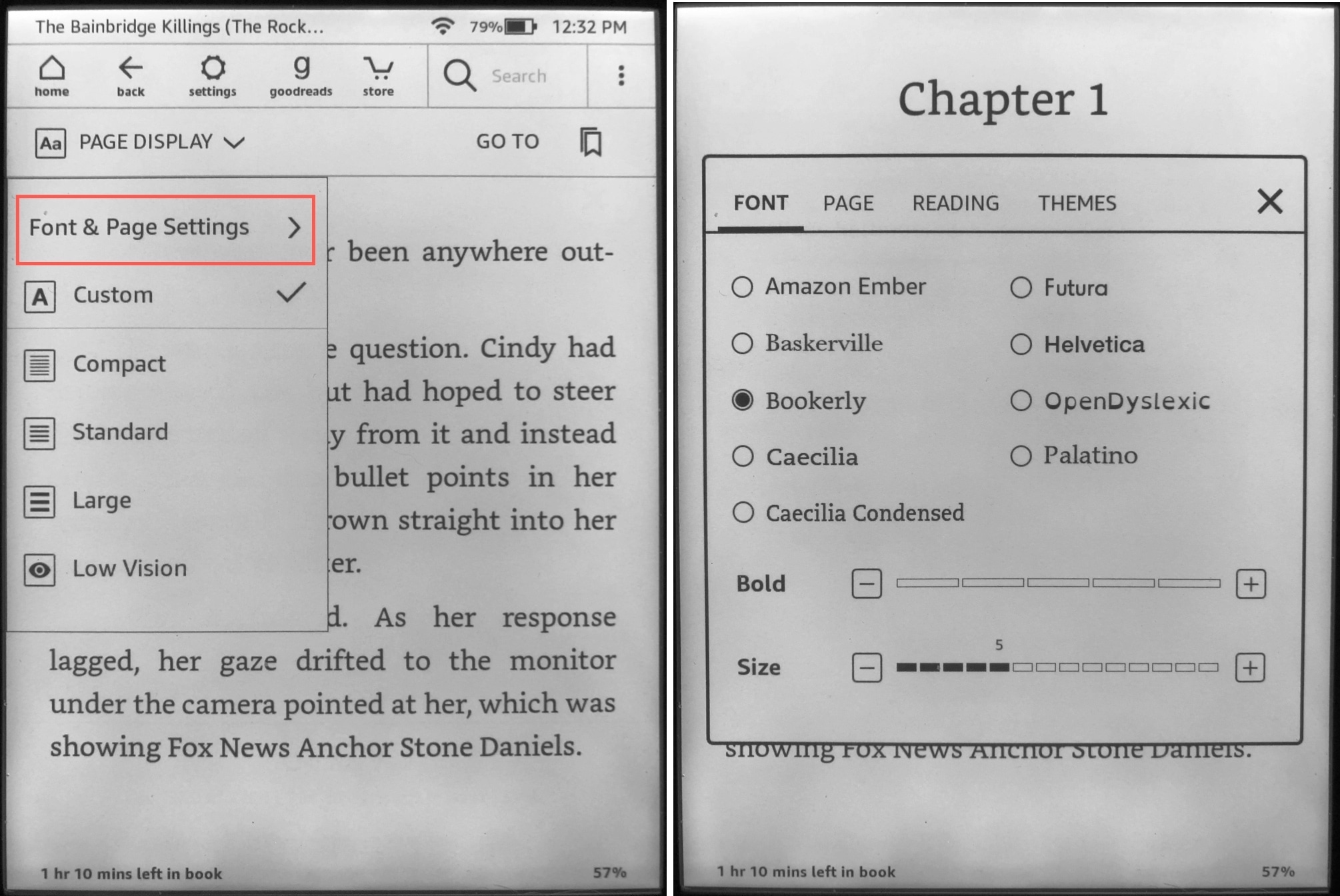 how to change text size on kindle paperwhite