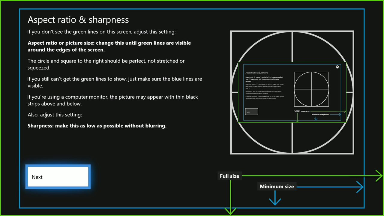 how to change the screen size on xbox one