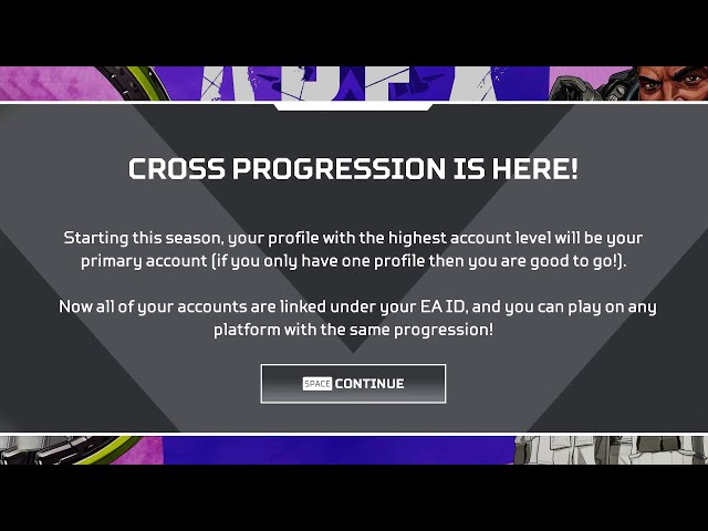 how to do cross progression apex