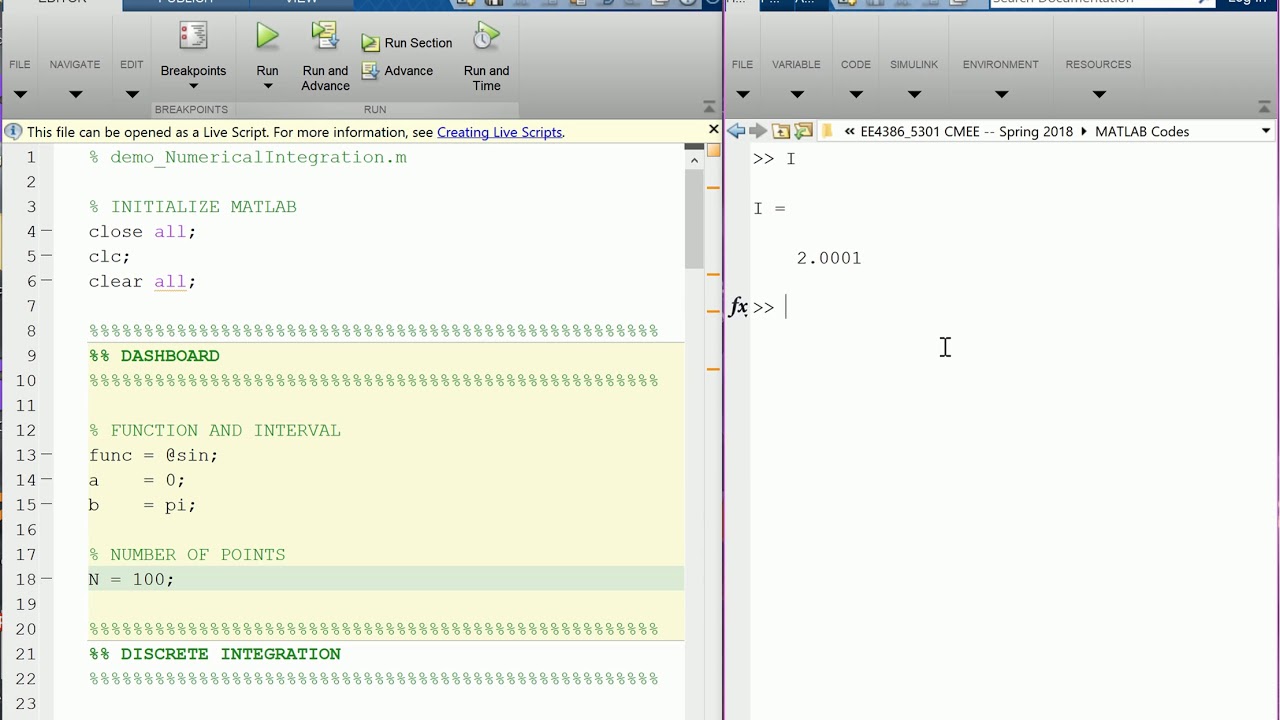 how to solve integration in matlab