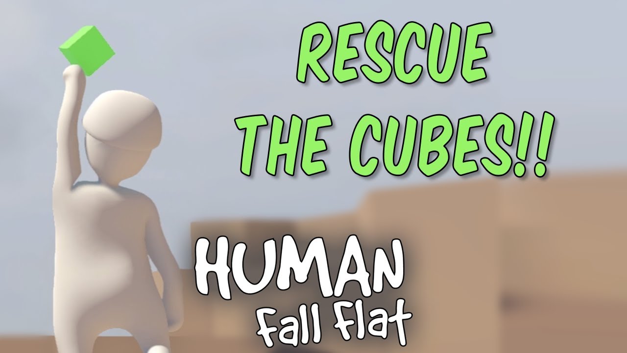 human fall flat green cubes