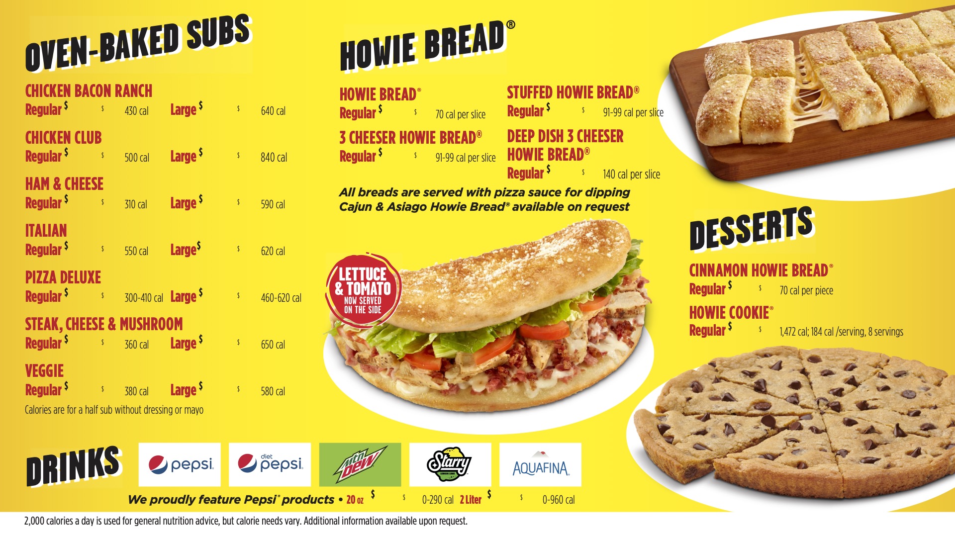 hungry howies menu