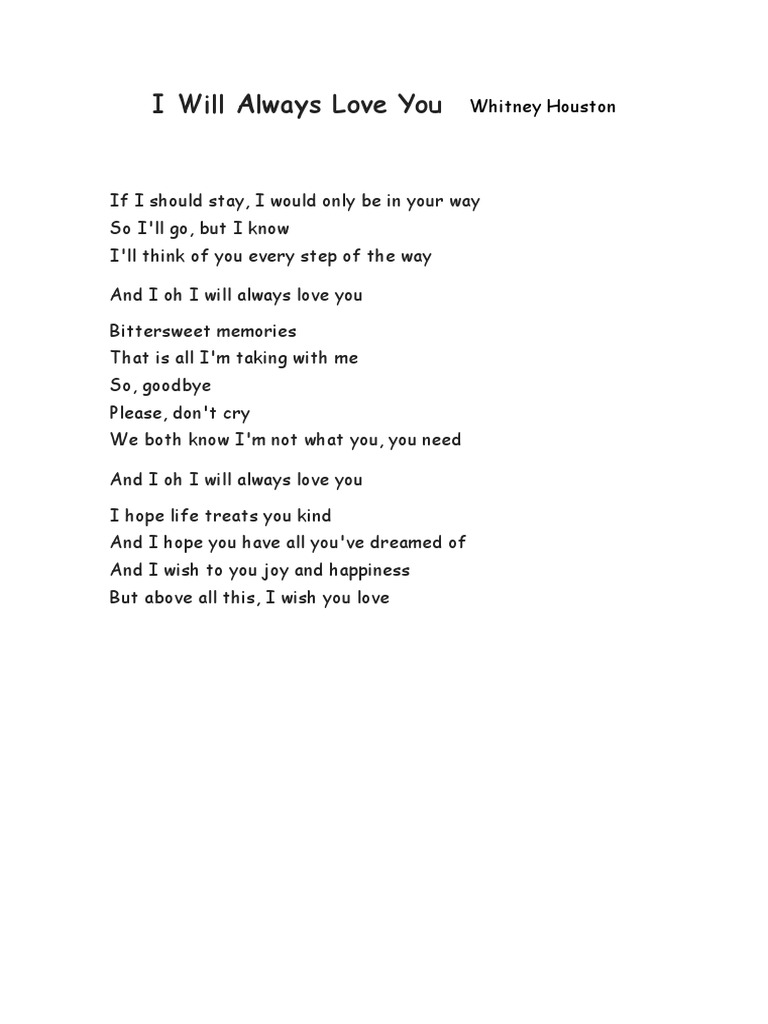 i always love you lyrics