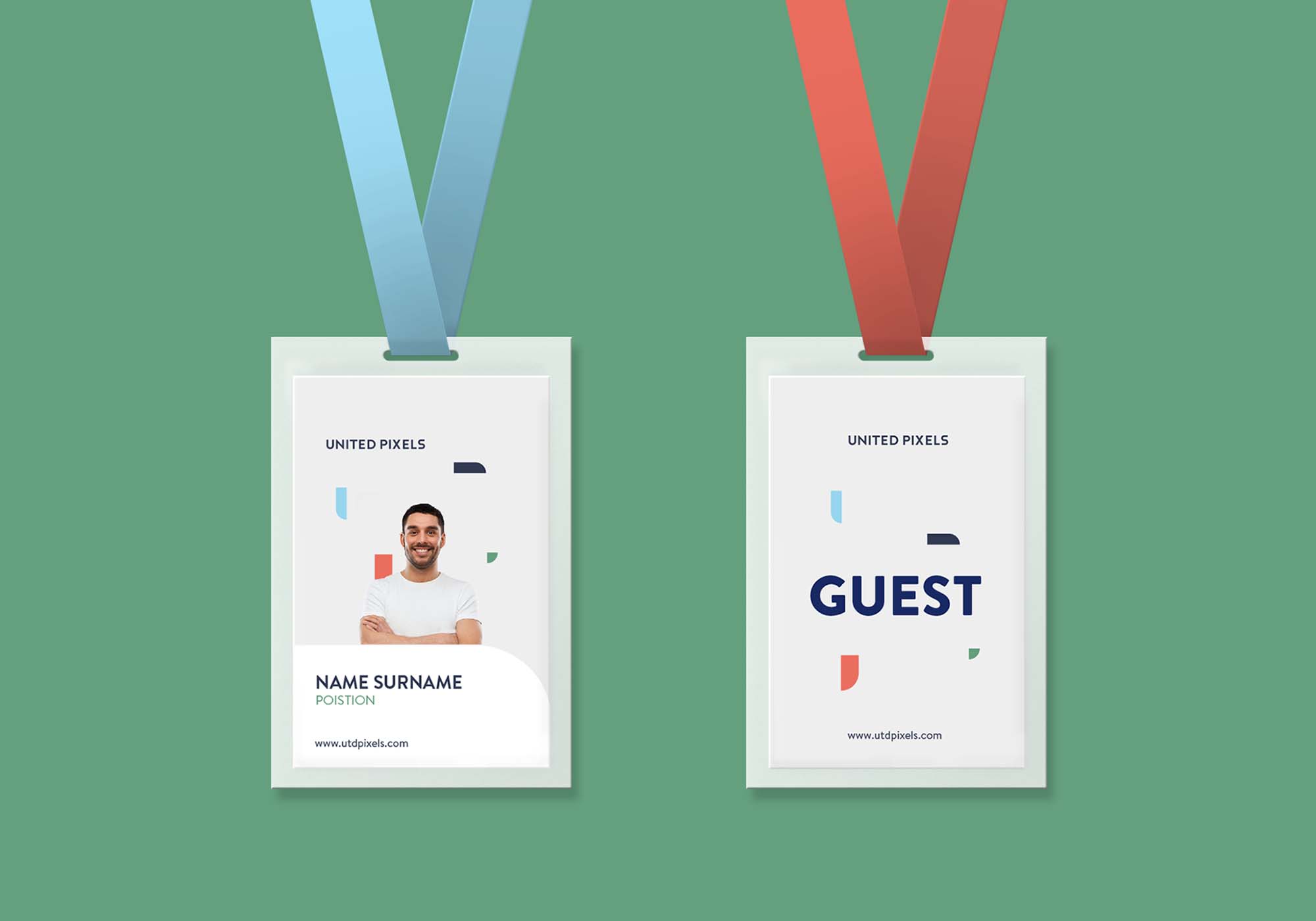 id card mockup psd free