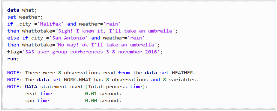 if then statements in sas