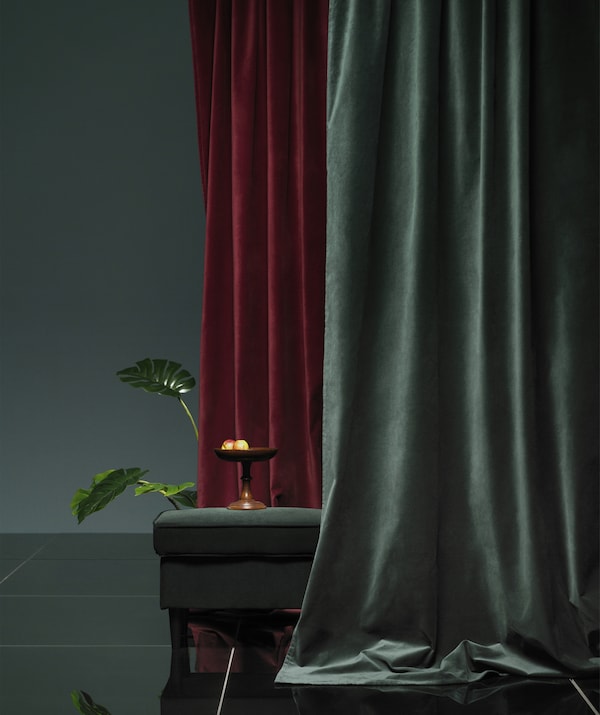 ikea drapes velvet