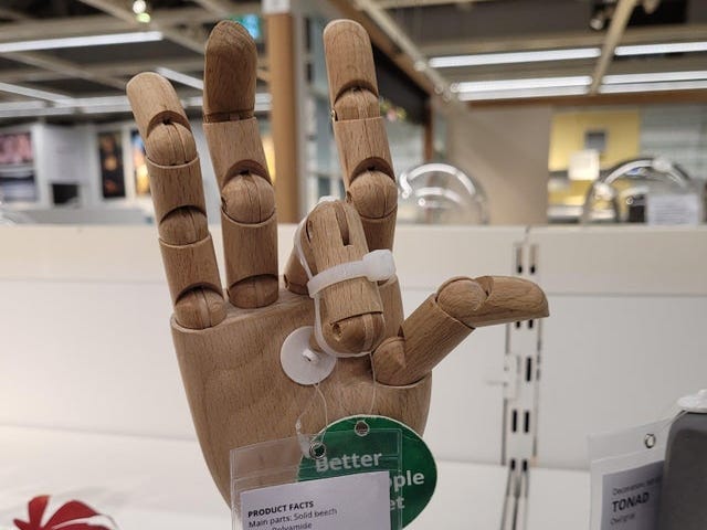 ikea wooden hand