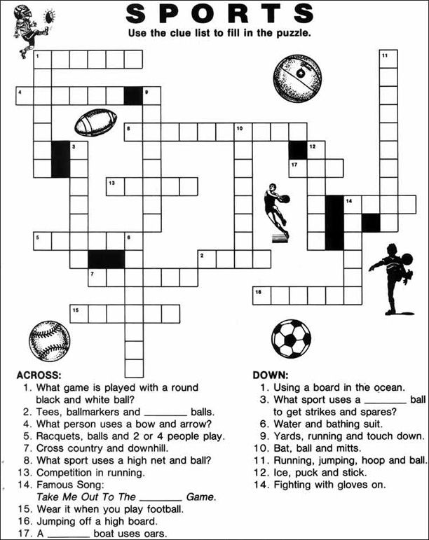 indoor sport crossword clue