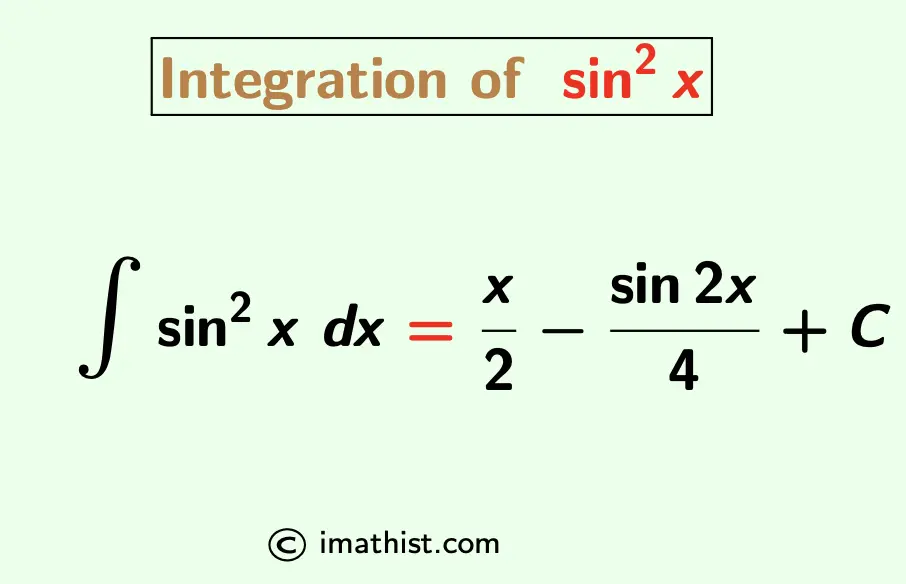 integration of sin 2x