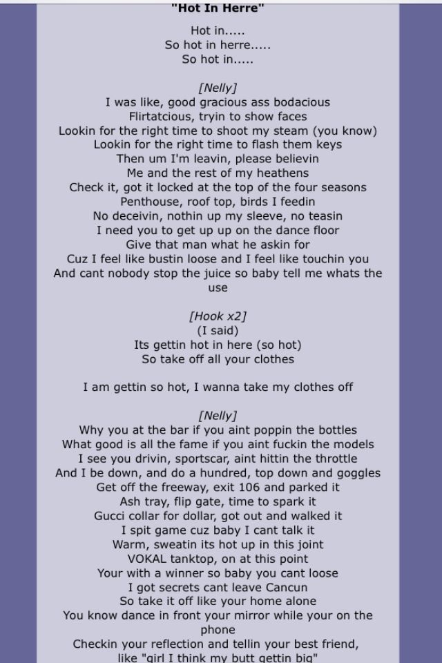 its getting hot in here lyrics