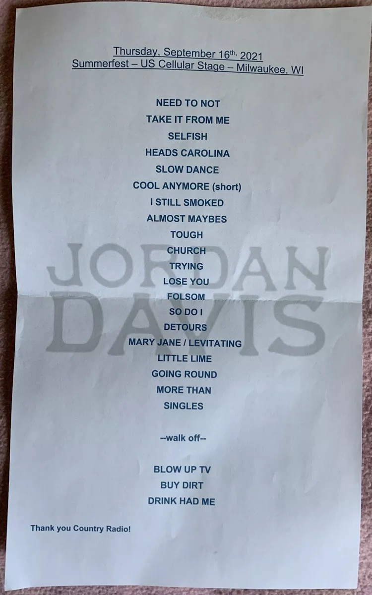 jordan davis setlist 2023