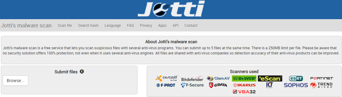 jotti malware scan