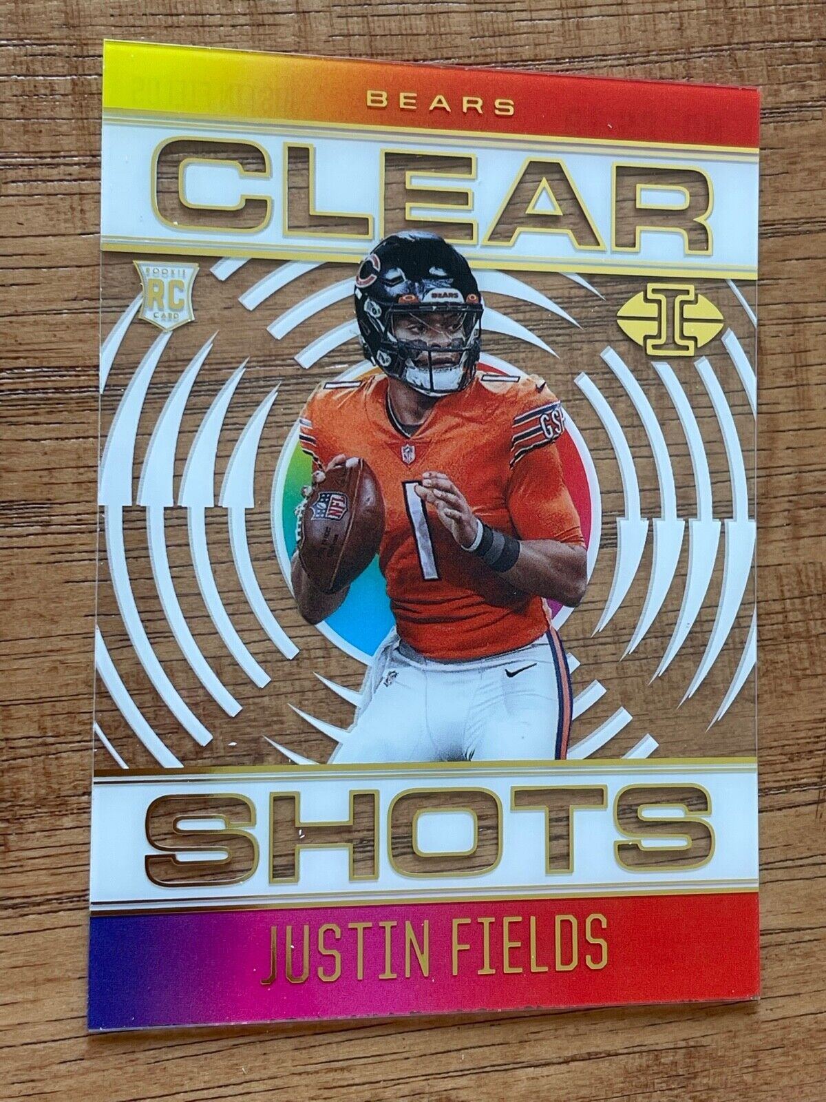 justin fields clear vision rookie card